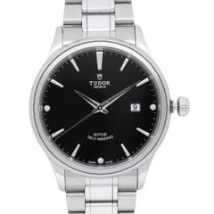 Tudor Style Stainless Steel Diamond Black Dial Automatic Mens Watch M12700-0004
