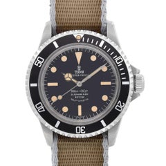 Tudor Submariner Steel Custom Black Dial Mens Watch 7016/0