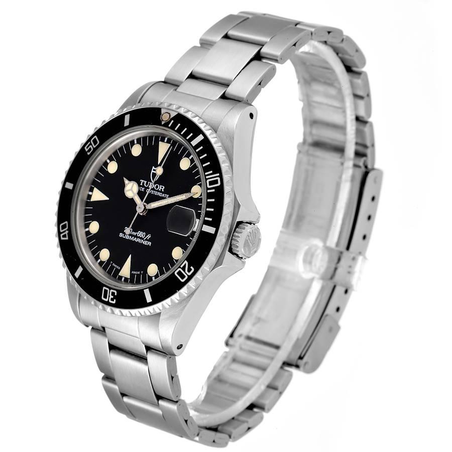 Women's or Men's Tudor Submariner Prince Date Black Dial Steel Mens Watch 75090 For Sale