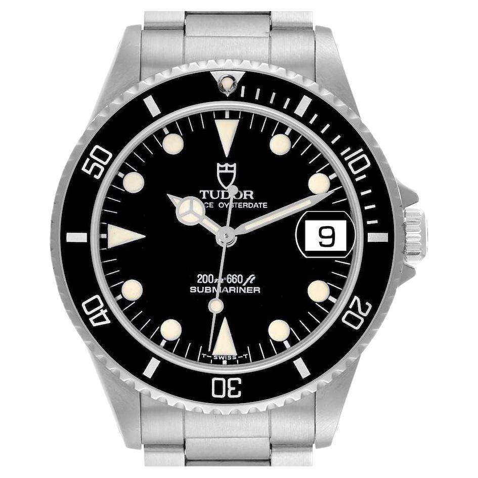 Tudor Submariner Prince Date Black Dial Steel Mens Watch 75090