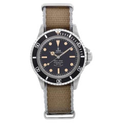 Retro Tudor Submariner Steel Custom Black Dial Mens Watch 7016/0