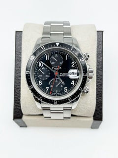 Tudor Tiger Prince Date 79270 Black Dial Steel Box Paper Service Paper