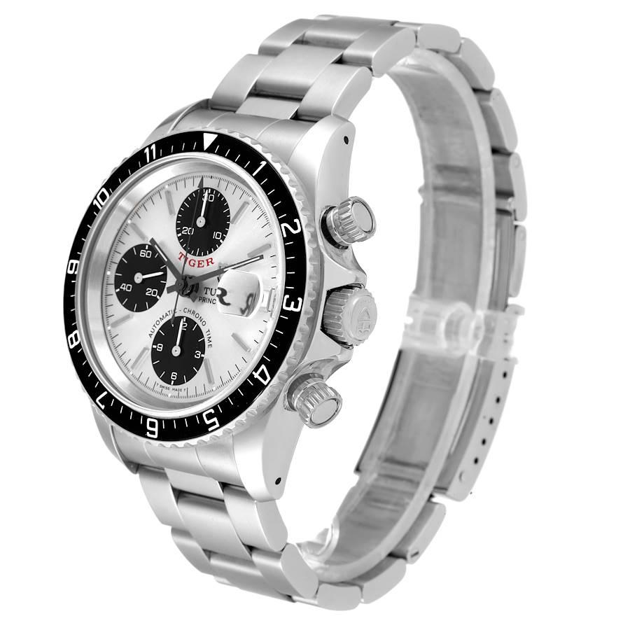 Tudor Tiger Prince Date Chrono Stahl Silber Zifferblatt Herrenuhr 79270 Ungetragen NOS im Angebot 1