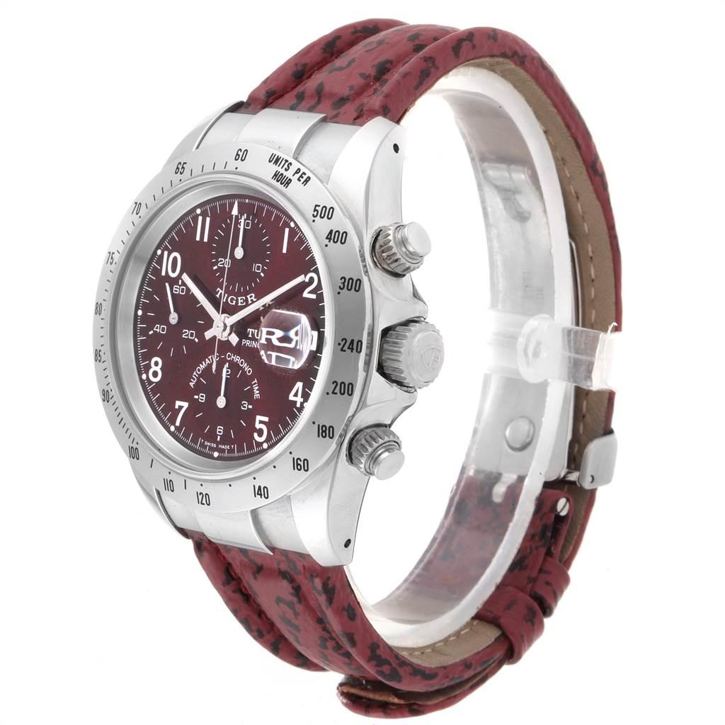 burgundy dial watch