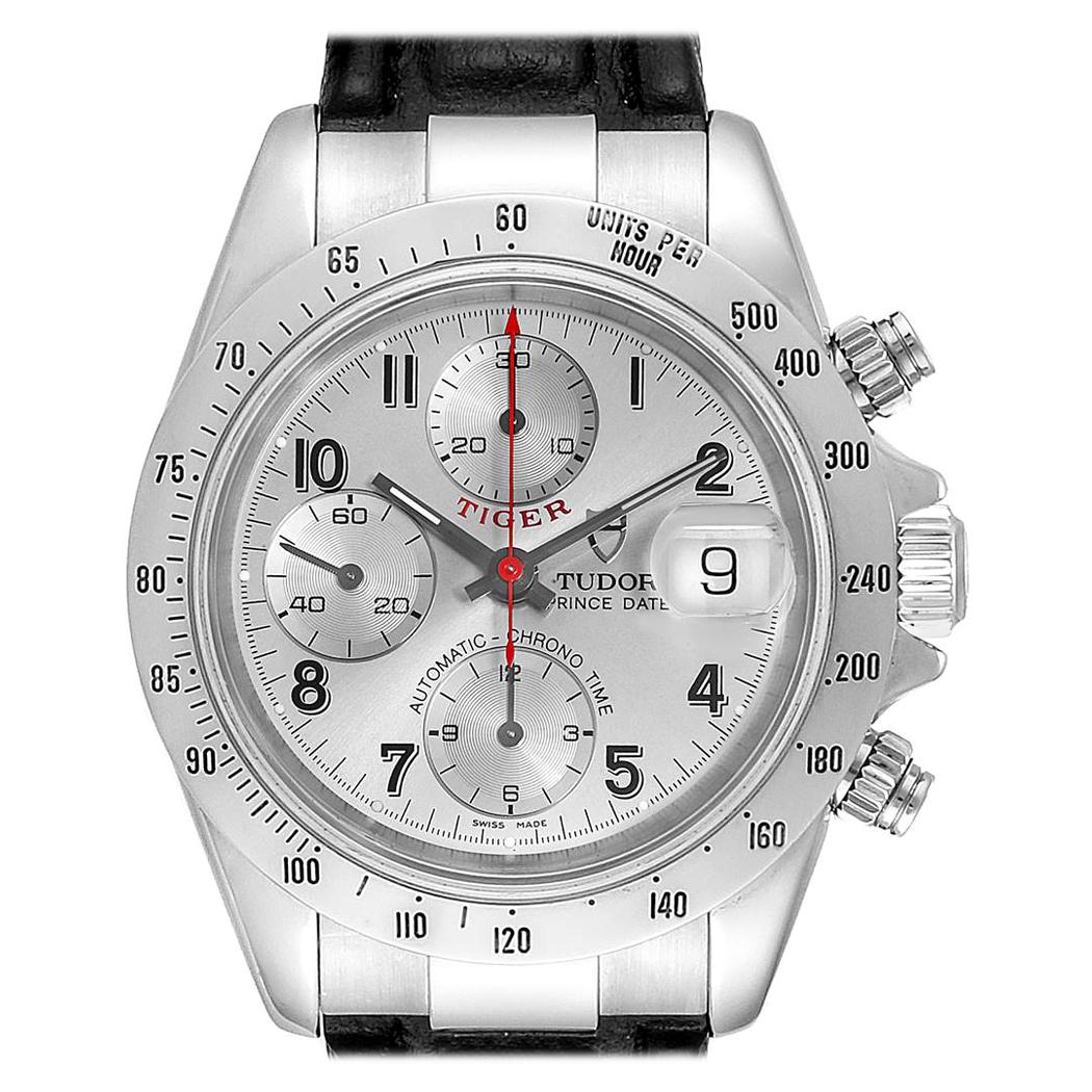 Tudor Tiger Woods Chronograph Silver Dial Steel Men’s Watch 79280