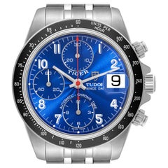 Tudor Tiger Woods Prince Blue Dial Chronograph Steel Mens Watch 79260