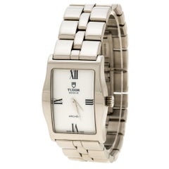 Tudor White Stainless Steel Archeo 30200 Women's Wristwatch 22 mm