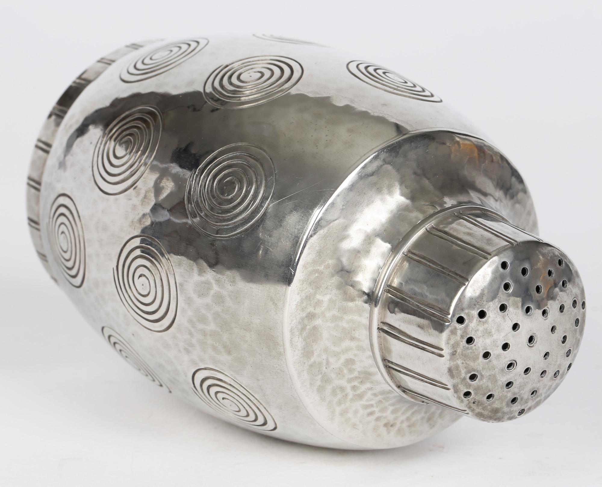 Tudric For Liberty & Co Pewter Barrel Shaped Swirl Design Sugar Shaker For Sale 6