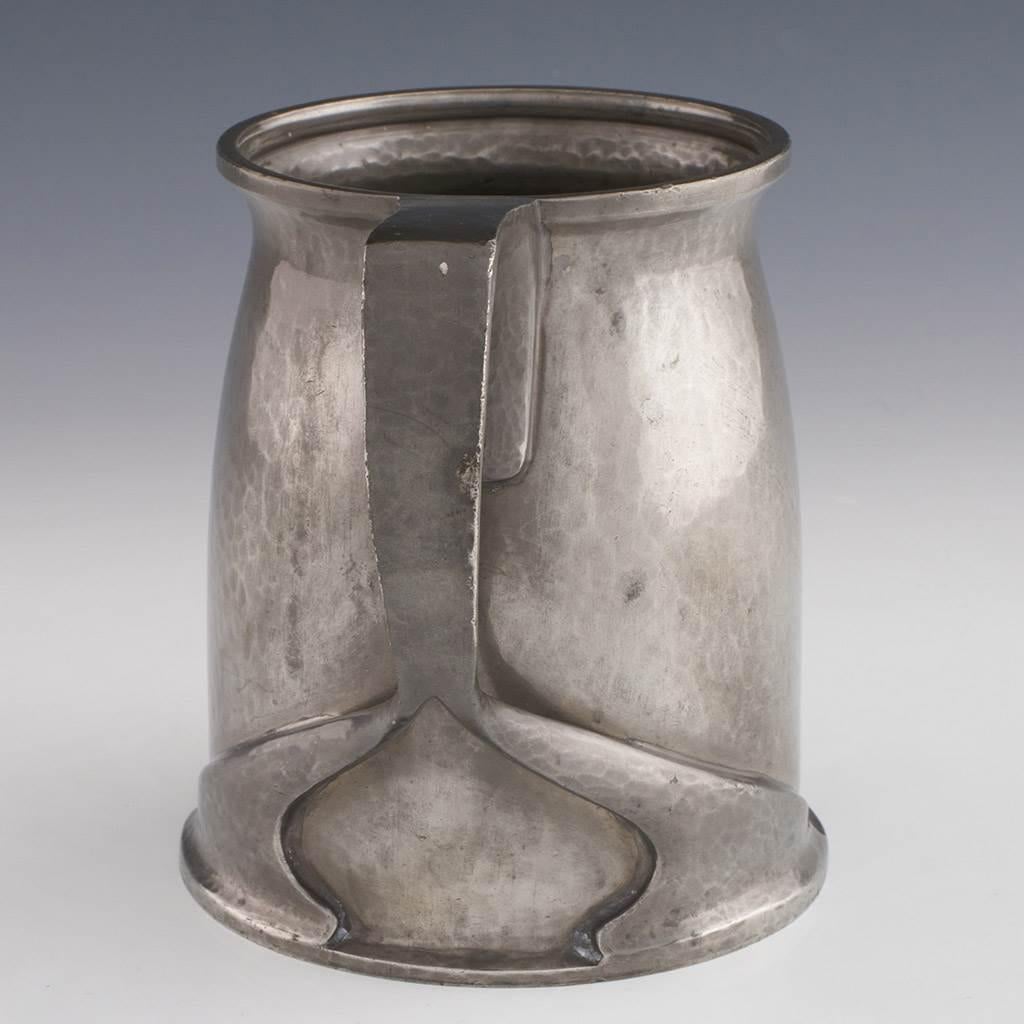 Arts and Crafts Tudric for Liberty Pewter Tankard Designed by Oliver Baker 1902 For Sale