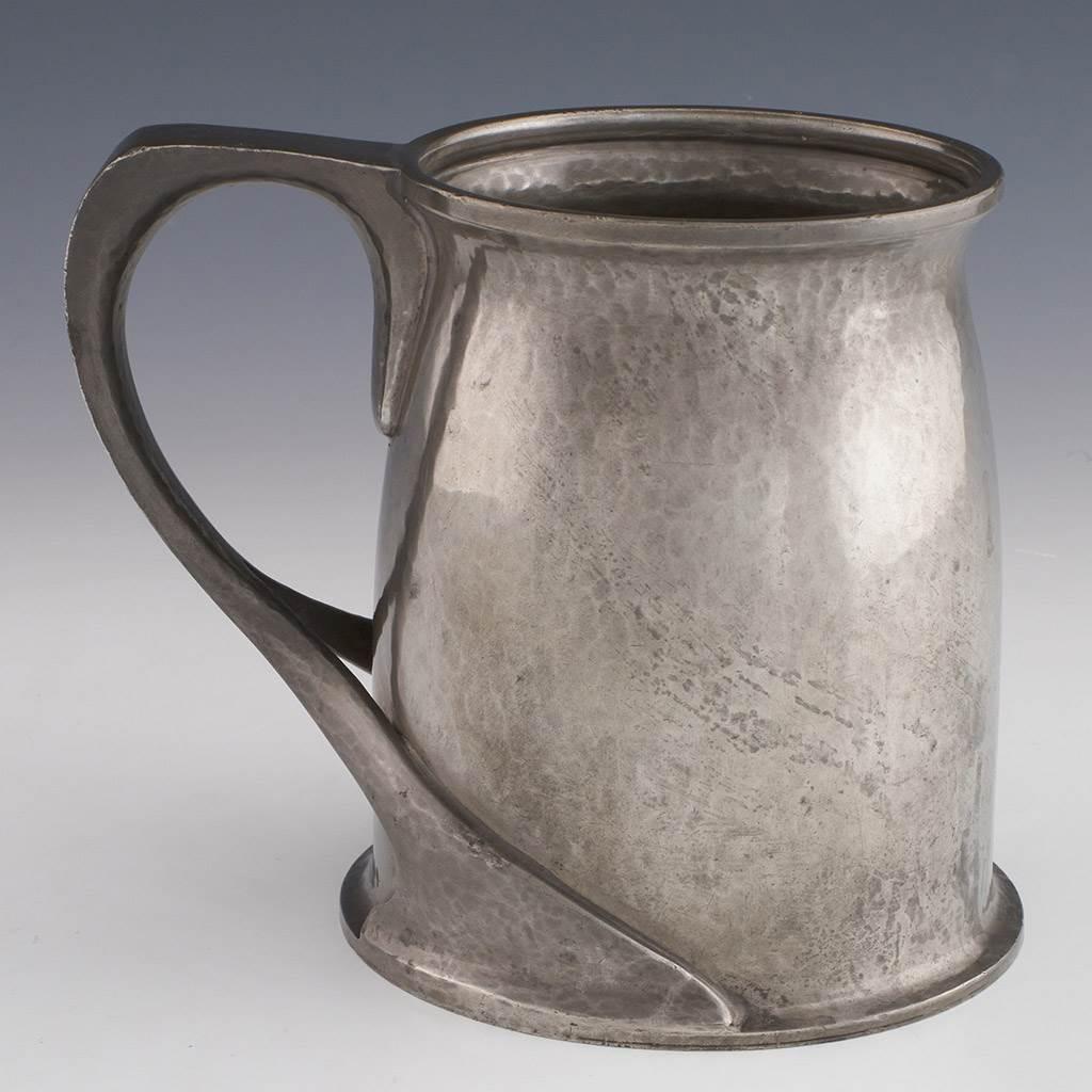 British Tudric for Liberty Pewter Tankard Designed by Oliver Baker 1902 For Sale