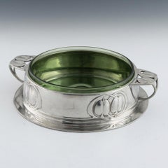 Tudric Pewter Butter Dish with Glass Liner c1905