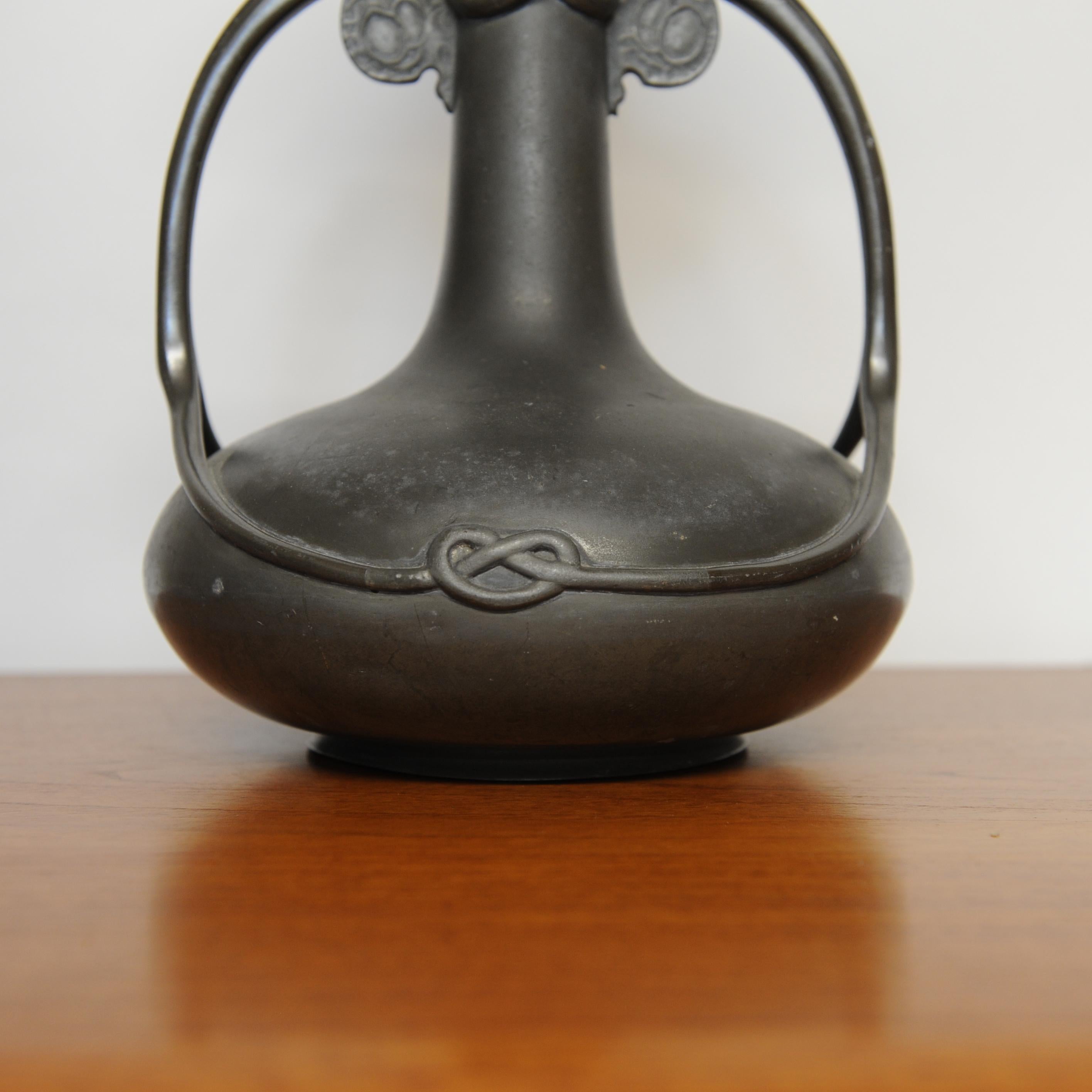 Tudric Pewter Twin Handled Vase by Archibald Knox for LIBERTY AND CO, 1905 For Sale 5