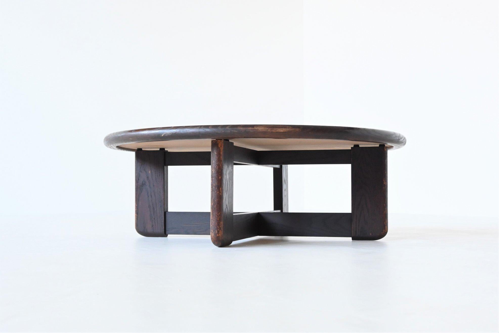 Tue Poulsen Ceramic and Oak Coffee Table Haslev Denmark 1963 6