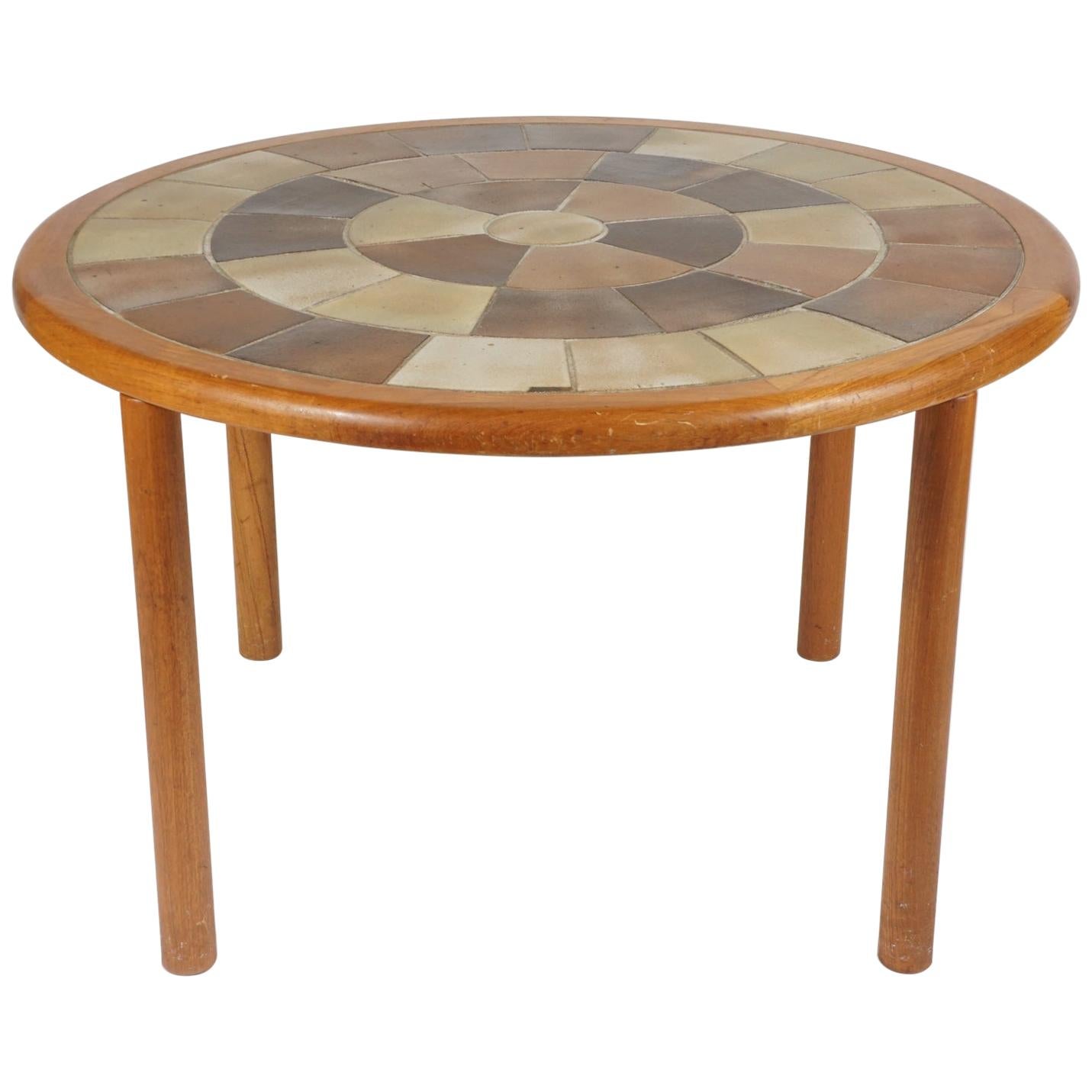 Tue Poulsen Ceramic Tile Dining/ Dinette or Game Table by Haslev Teak Frame