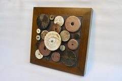 Art mural en céramique avec cadre en bois de Tue Poulsen, Danemark, années 1960