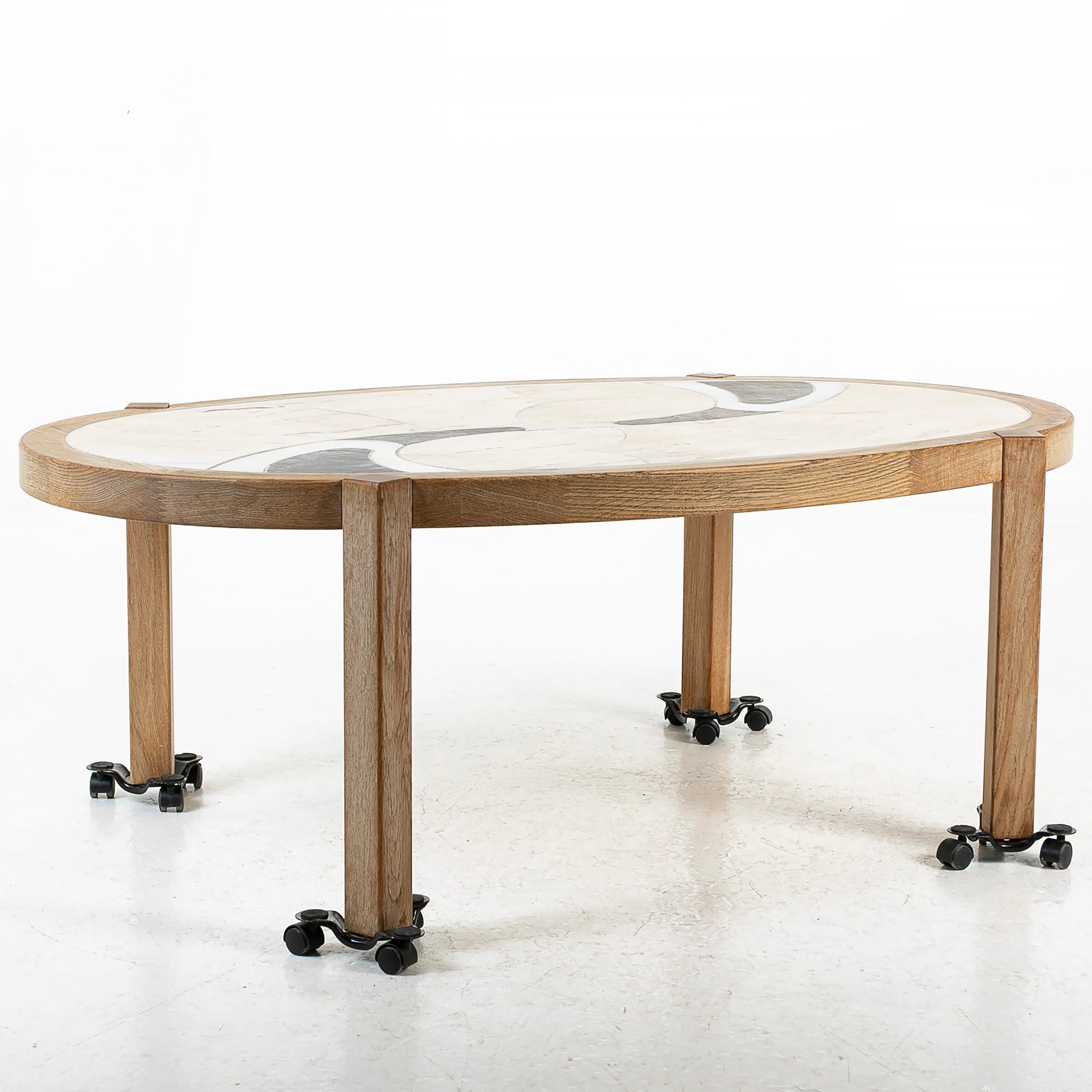 Stone Tue Poulsen cofee Table by Haslev Mobelsnedkeri  Denmark 1960 For Sale