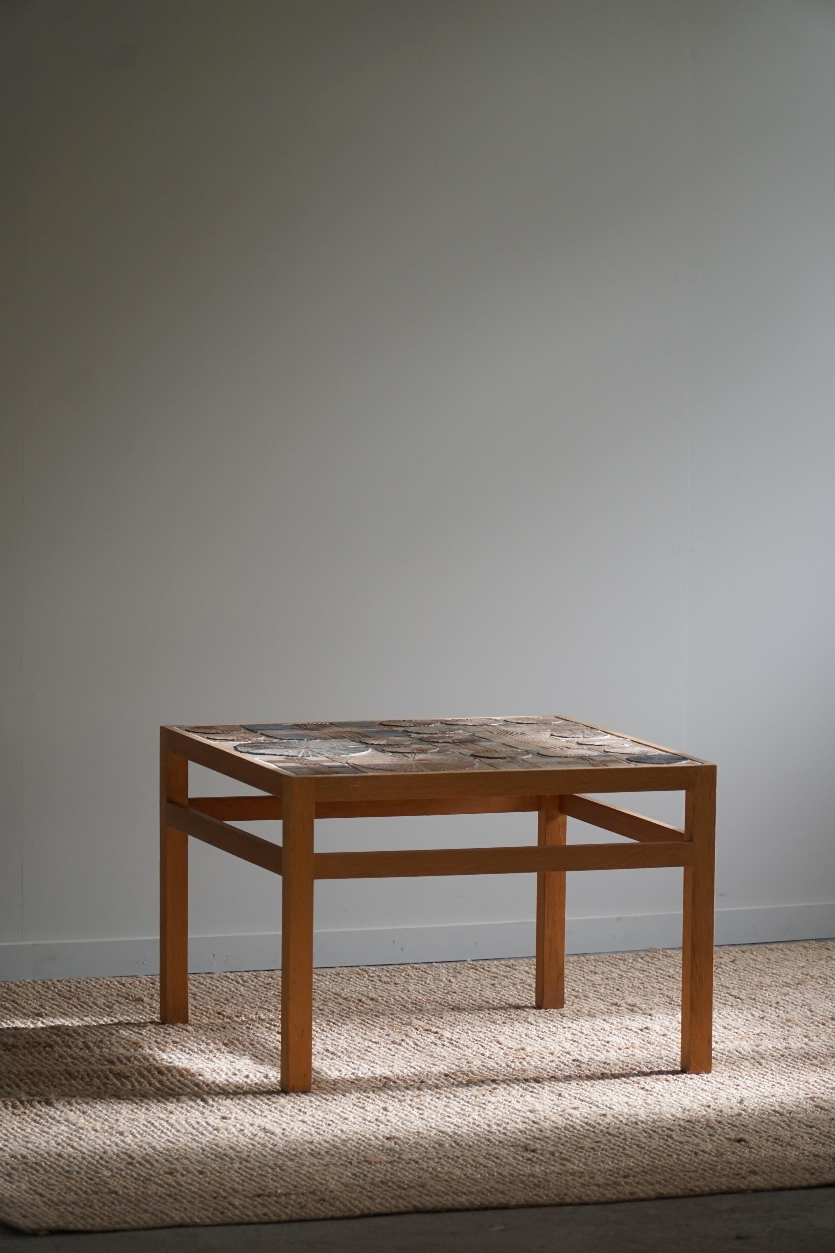 Tue Poulsen, Coffee Table in Oak & Ceramic Tiles, Danish Modern, 1960s For Sale 6