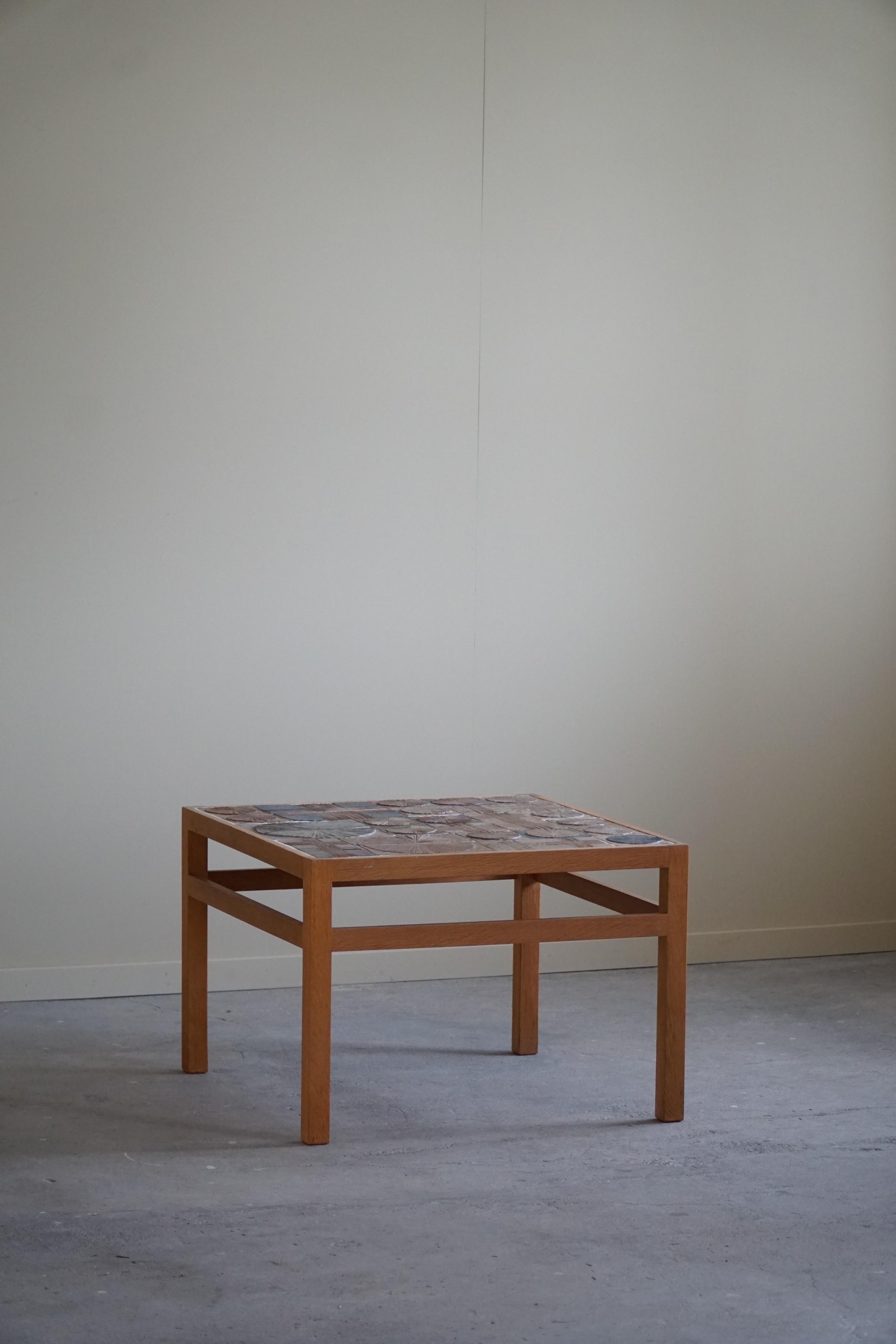 Tue Poulsen, Coffee Table in Oak & Ceramic Tiles, Danish Modern, 1960s For Sale 9