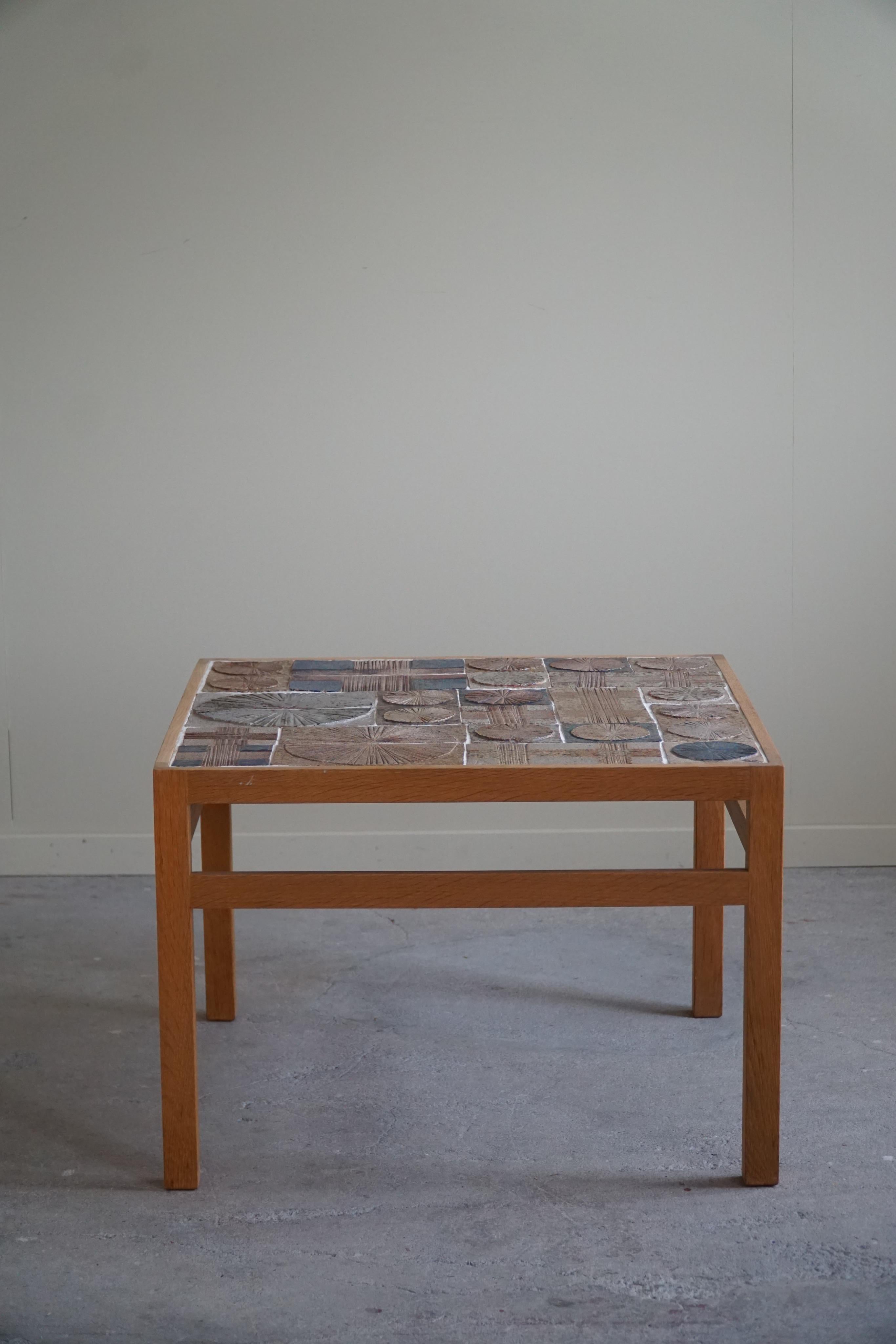 Tue Poulsen, Coffee Table in Oak & Ceramic Tiles, Danish Modern, 1960s For Sale 3