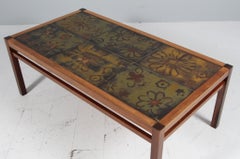 Couchtisch aus Palisanderholz und Steingutfliesen von Tue Poulsen, Dänemark, 1970er Jahre