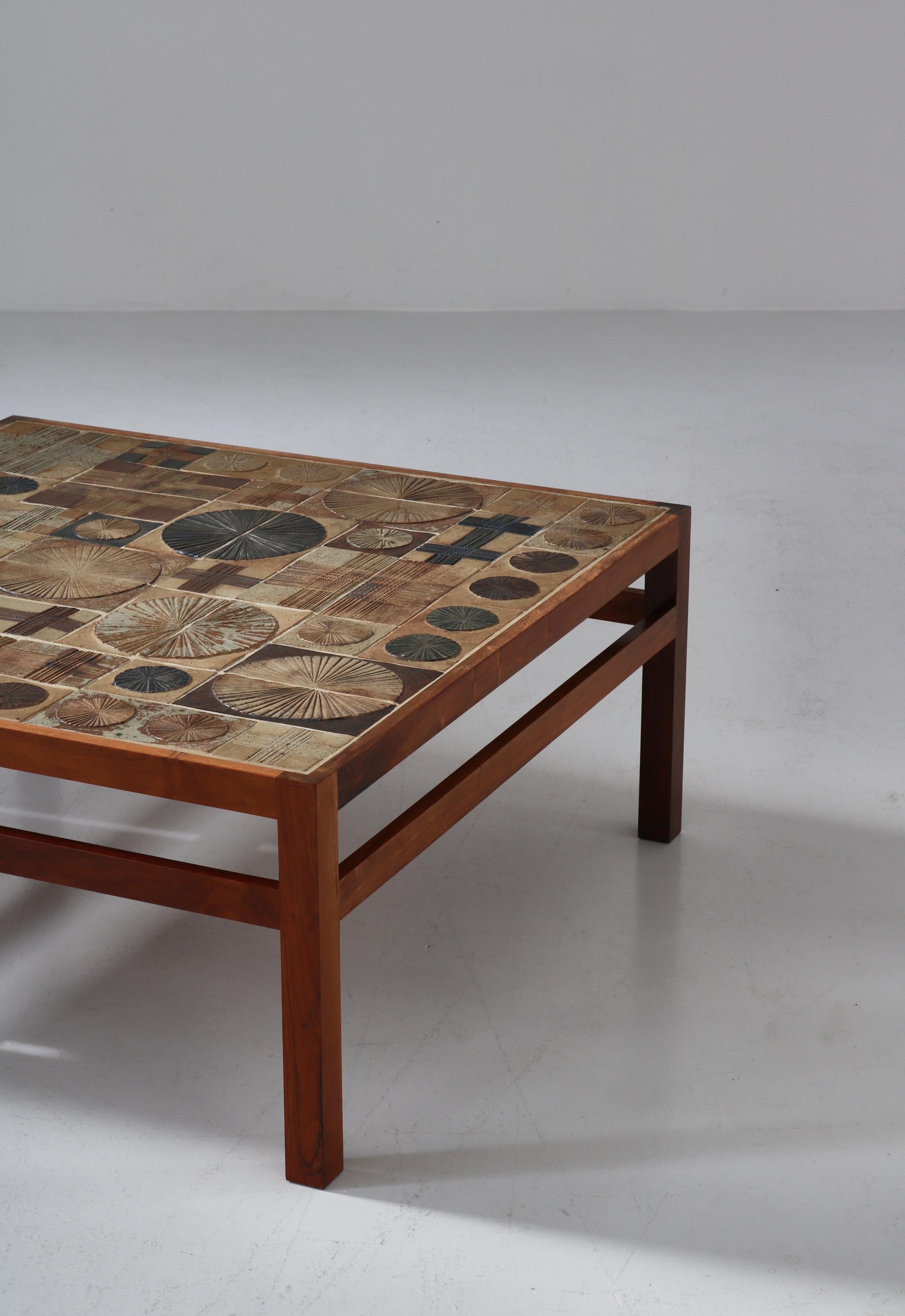 Tue Poulsen Coffee Table in Rosewood & Ceramic Tiles, Denmark, 1960s 8