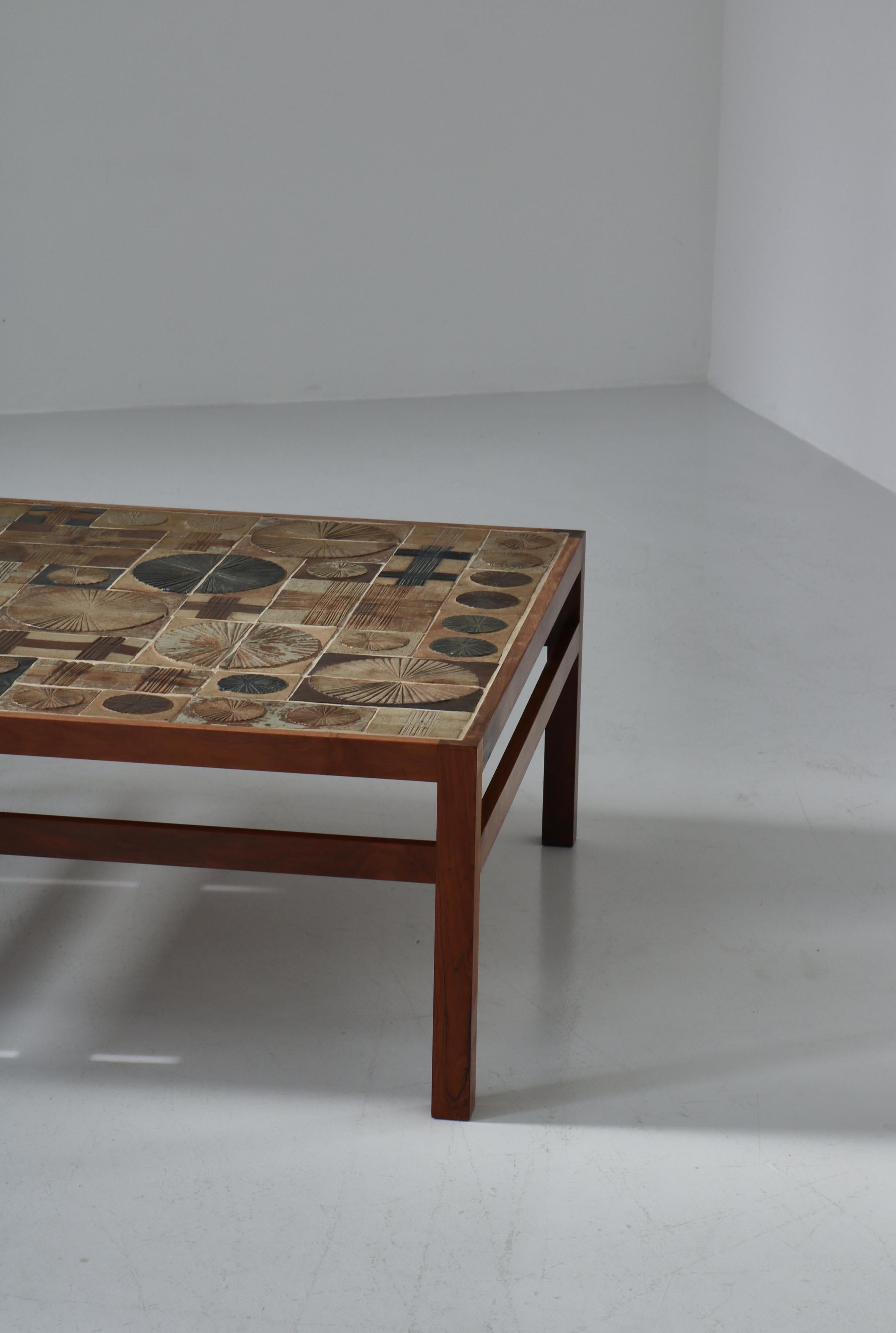 Tue Poulsen Coffee Table in Rosewood & Ceramic Tiles, Denmark, 1960s 1
