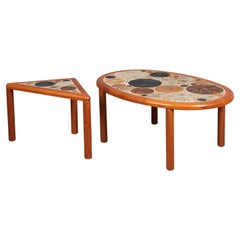 Tavolino da caffè Tue Poulsen  forma di triangolo  Haslev Danimarca 1960  Firmato