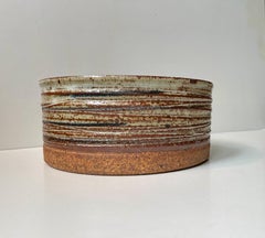 Tue Poulsen Danish Modern Glazed Stoneware with Spiral, 1970s