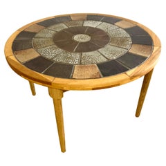 Tue Poulsen Danish Modern Oak and Tile Coffee or Breakfast Table