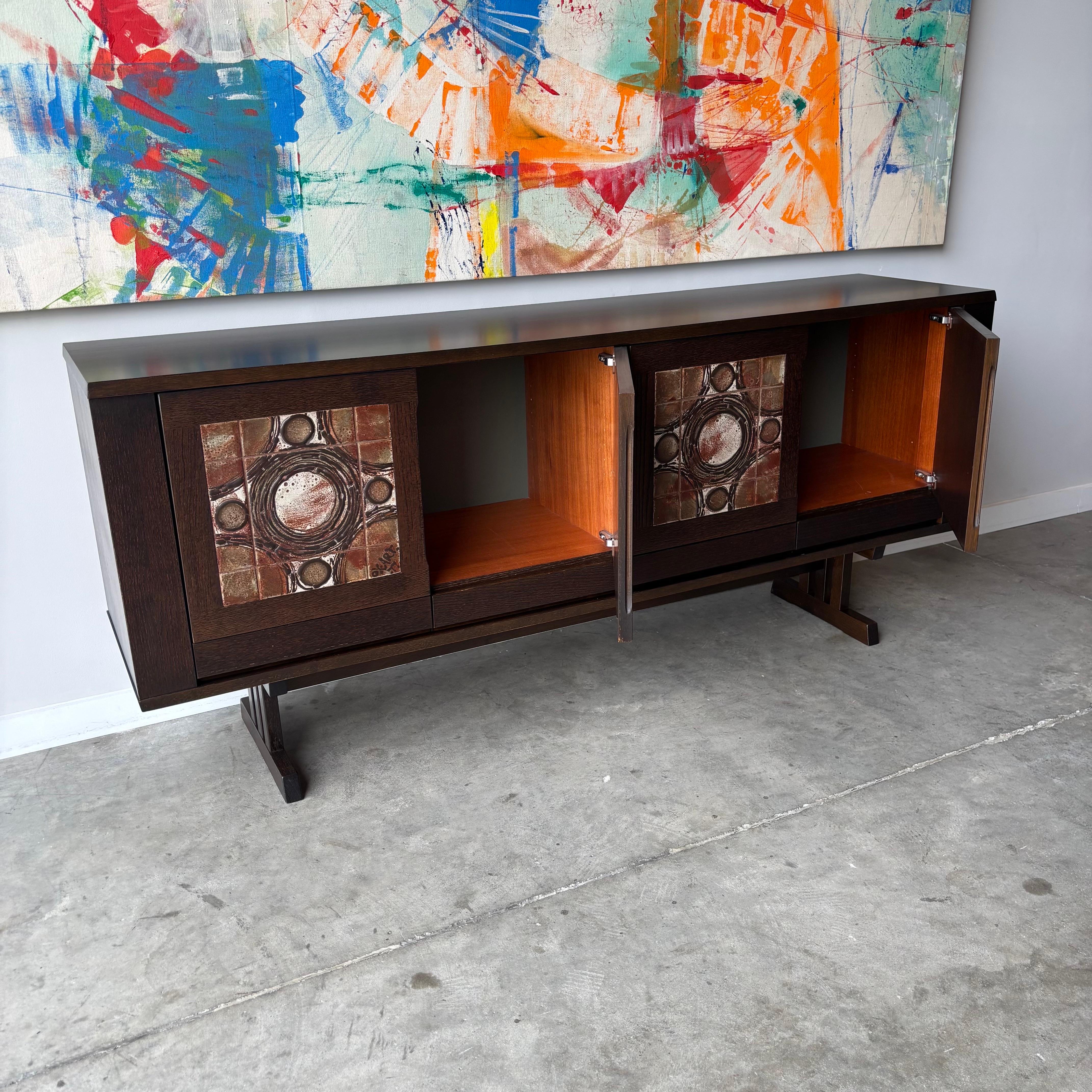 Mid-Century Modern Tue Poulsen Danish Modern Oak Credenza, 1970s For Sale
