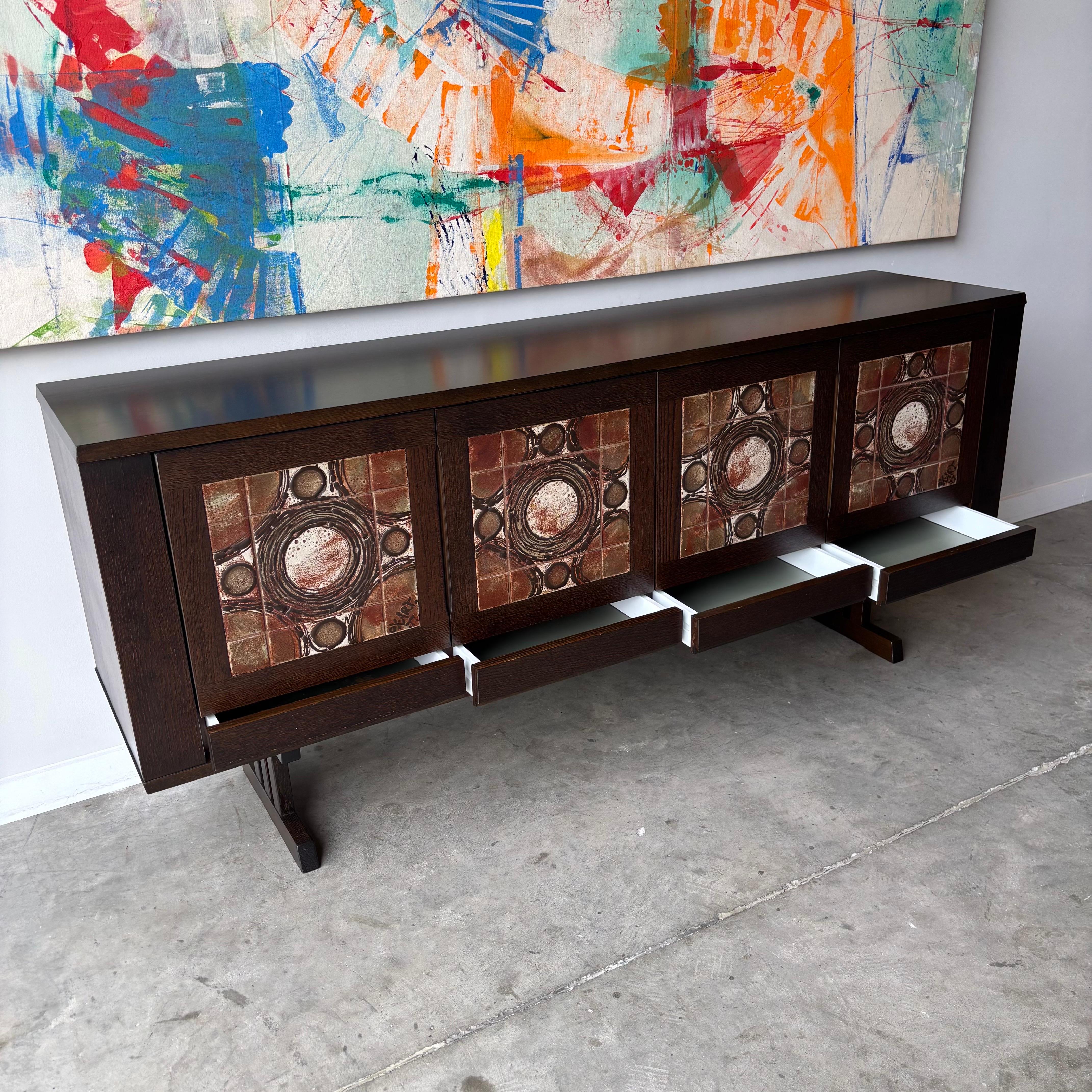 Late 20th Century Tue Poulsen Danish Modern Oak Credenza, 1970s For Sale