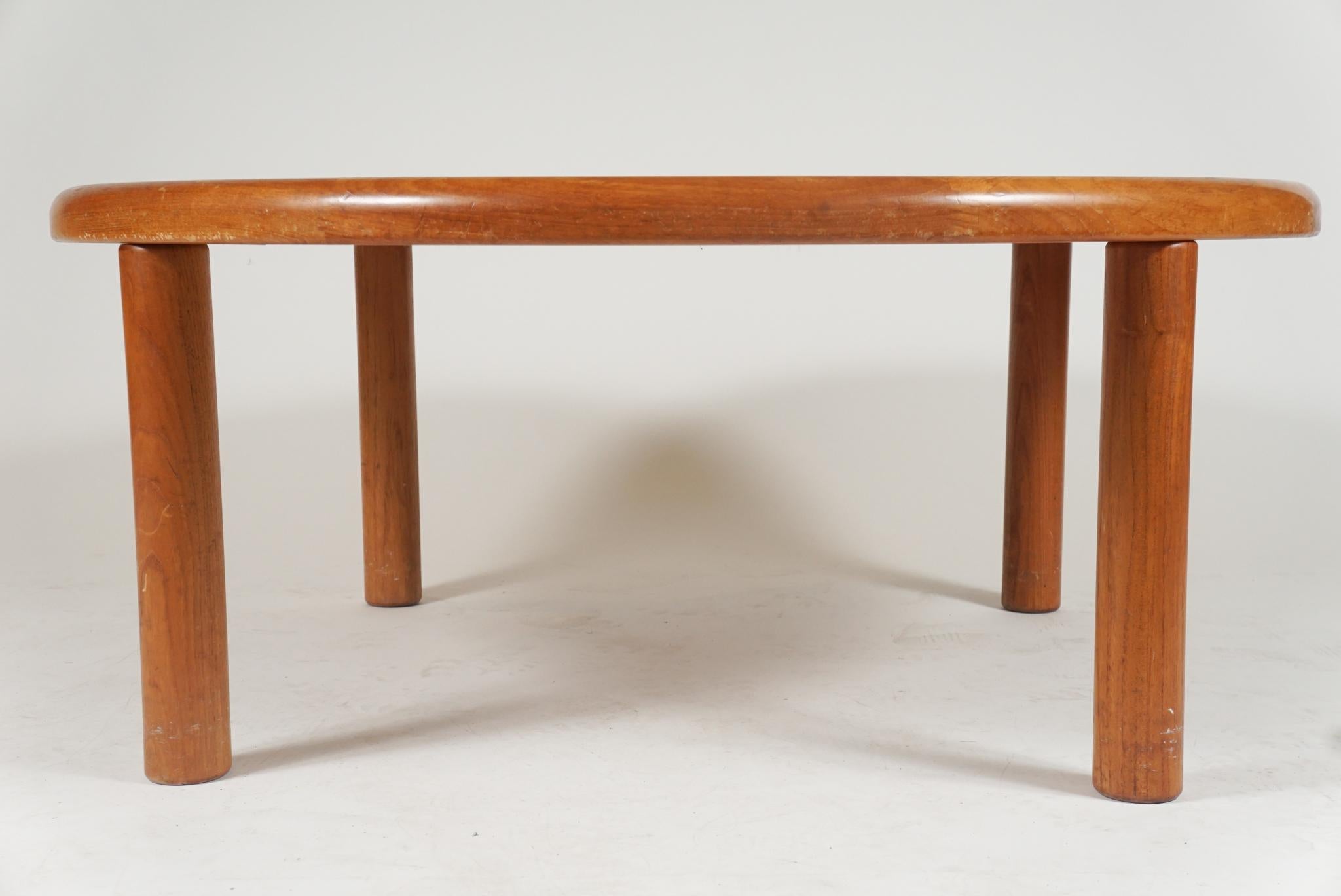 Glazed Tue Poulsen Designed Ceramic Tile & Teak Coffee / Center Table by Haslev, Hygge