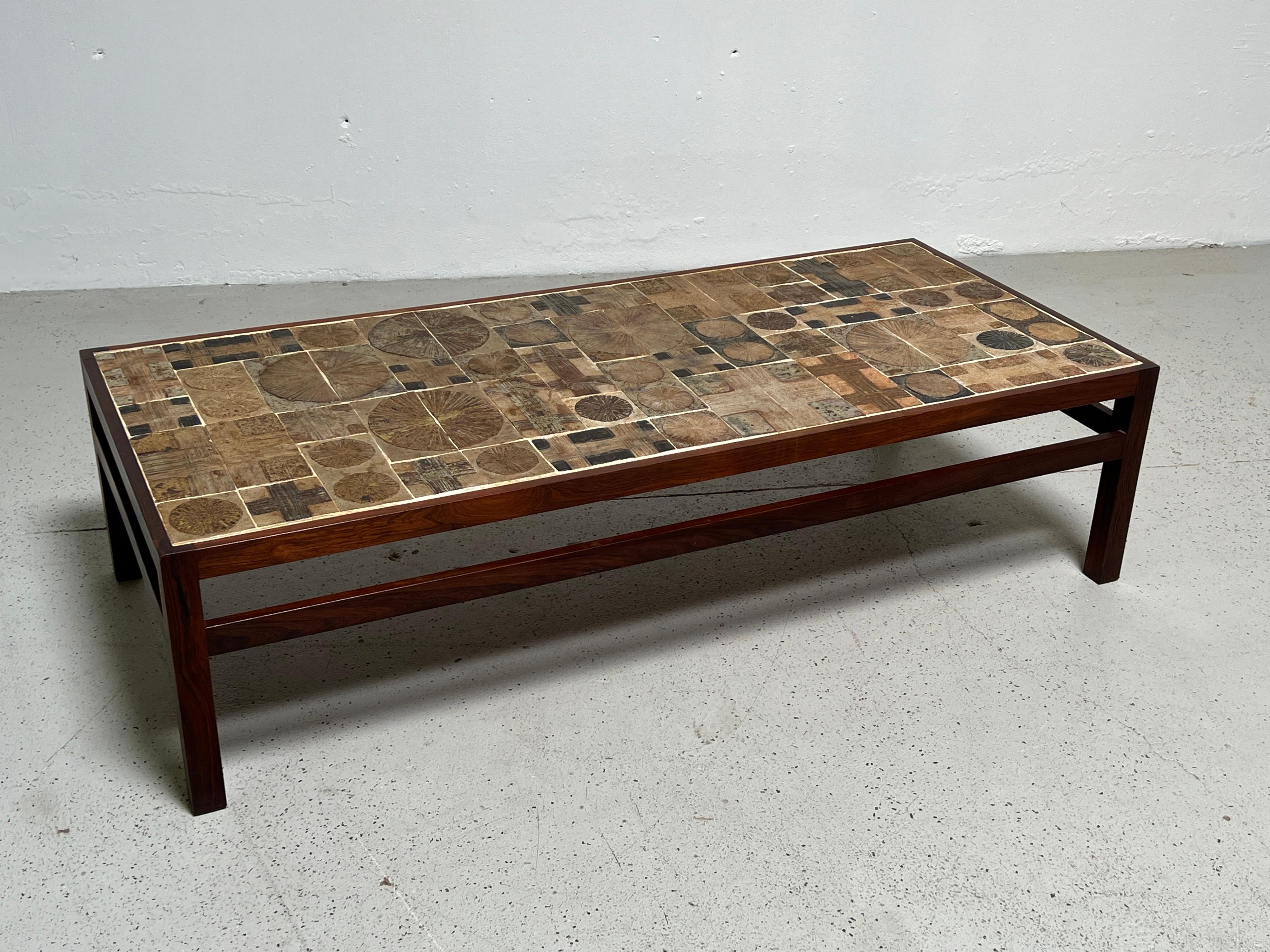 Tue Poulsen & Erik Wørtz Tile Coffee Table by Willy Beck In Good Condition In Dallas, TX
