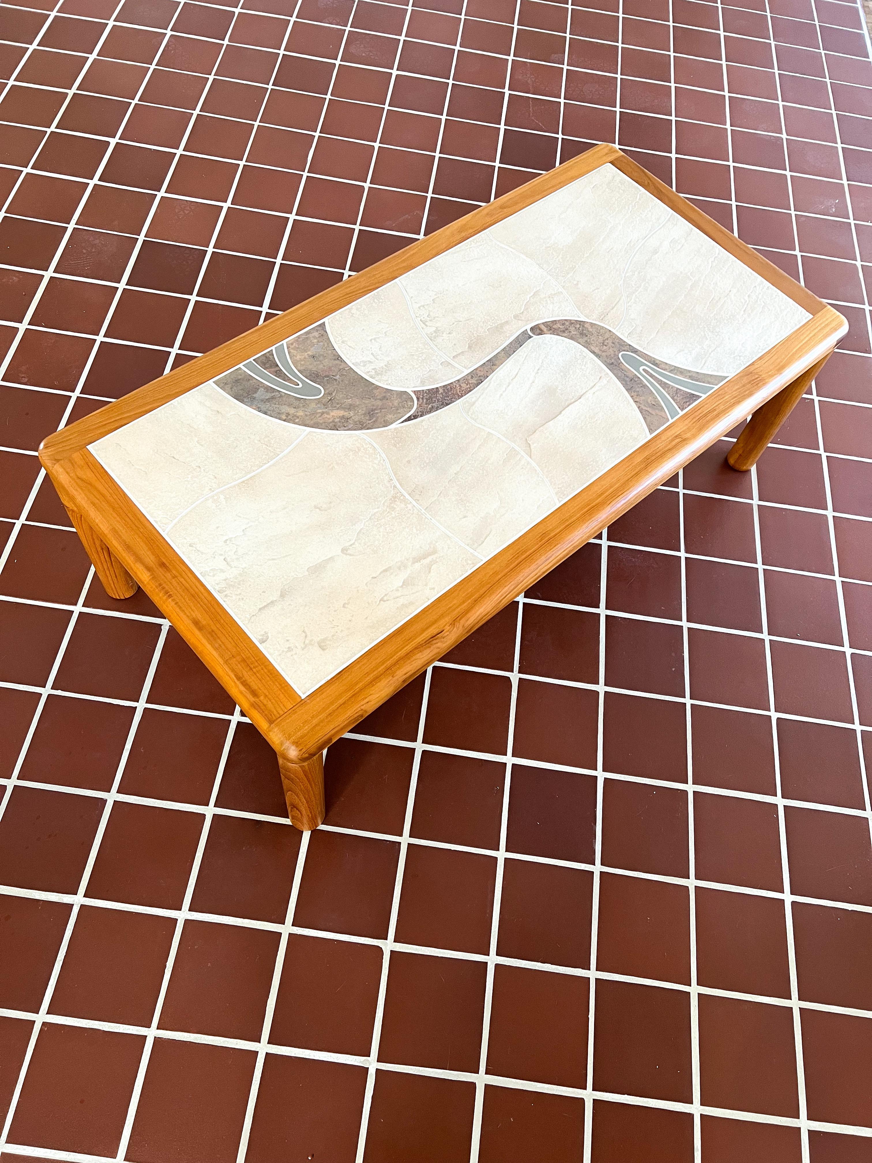 Tue Poulsen for Haslev Møbelsnedkeri, Ceramic Tiled Teak Coffee Table For Sale 3