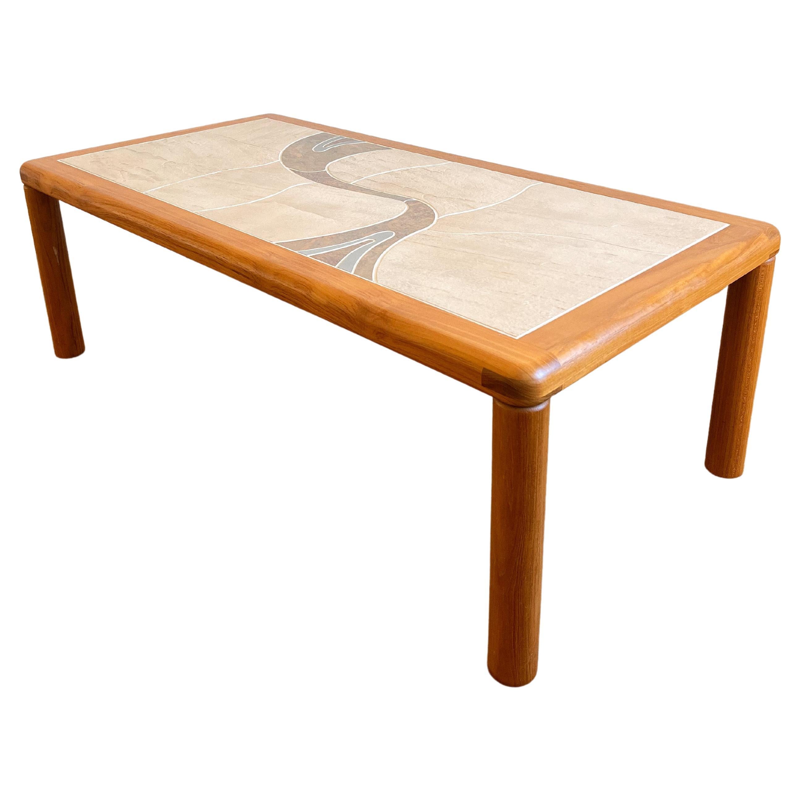 Tue Poulsen for Haslev Møbelsnedkeri, Ceramic Tiled Teak Coffee Table For Sale