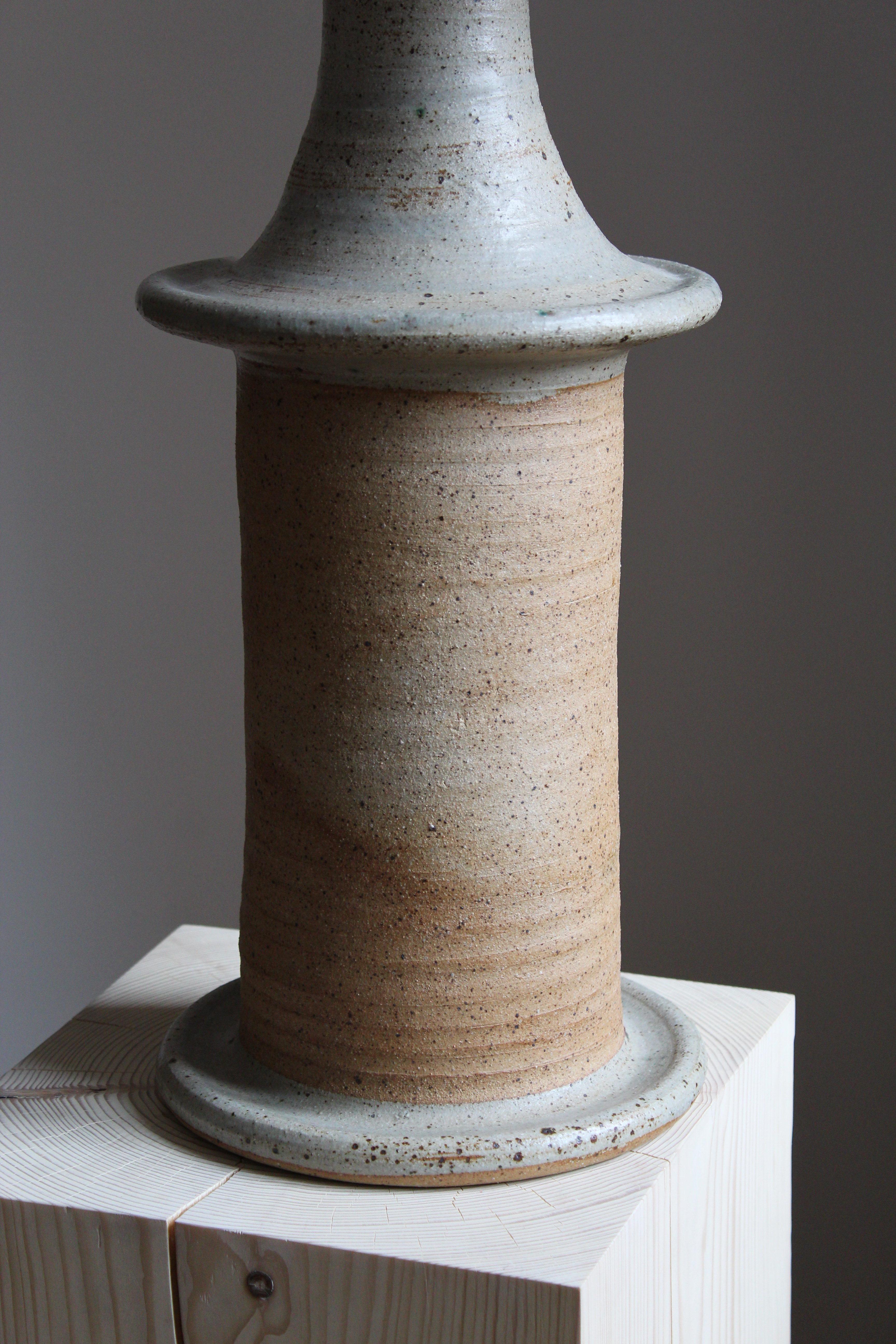 Mid-Century Modern Tue Poulsen, Large Table Lamp, Glazed Stoneware, Denmark, 1960s