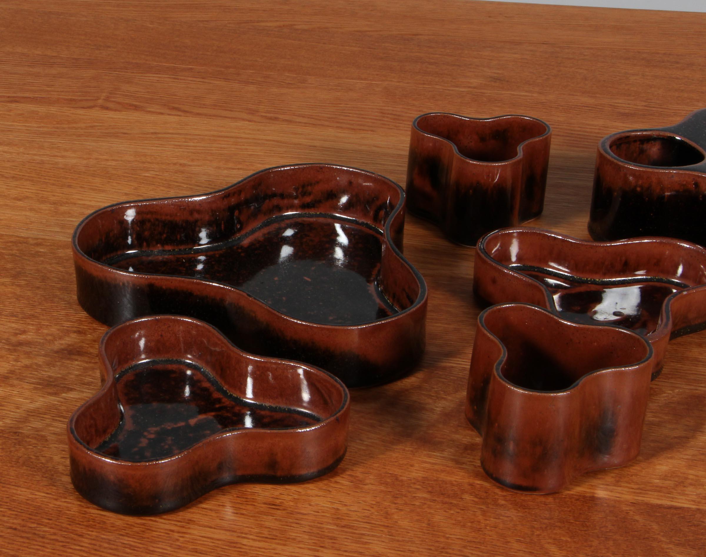 Scandinave moderne Six vases et bols Tue Poulsen en vente
