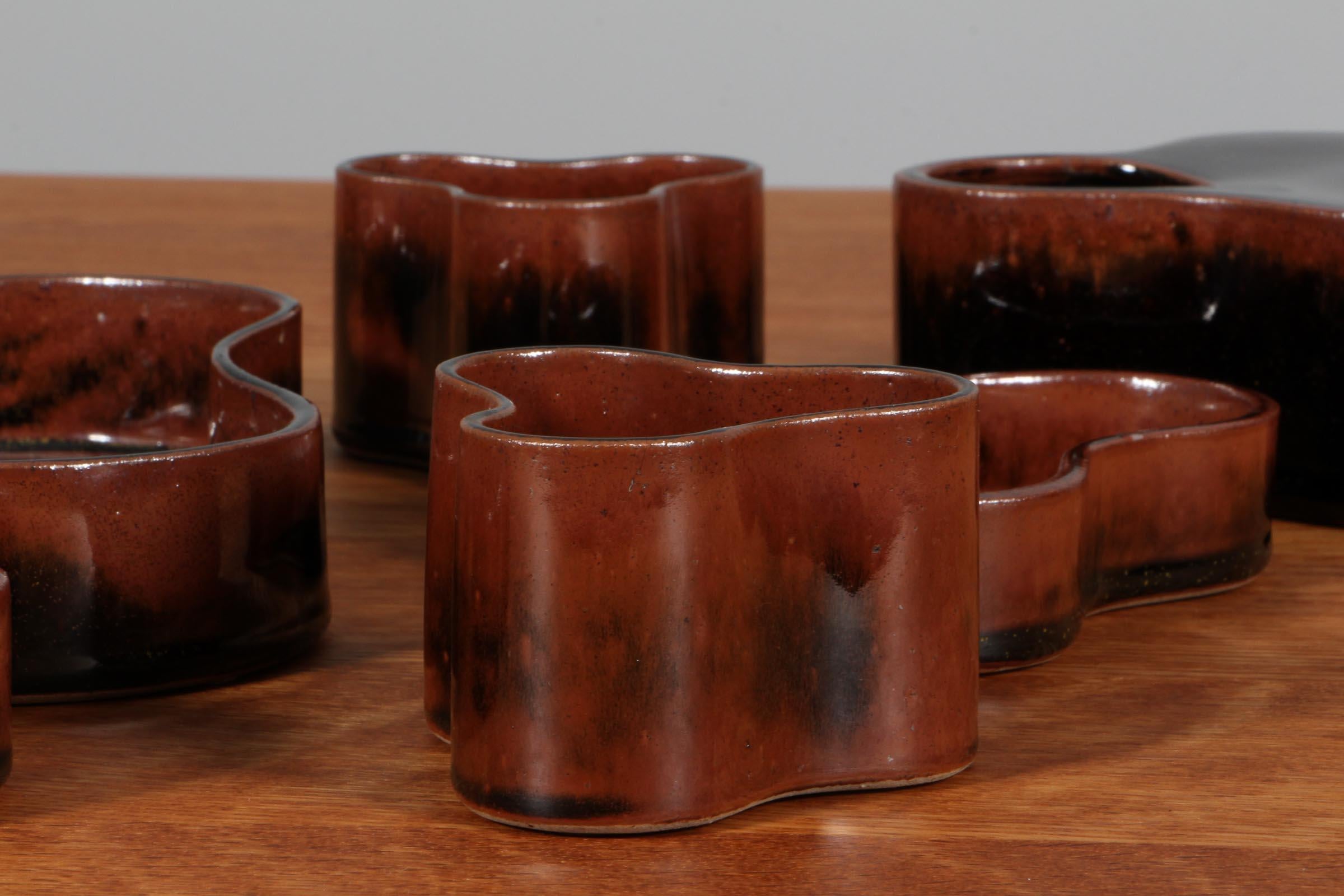 Six vases et bols Tue Poulsen Bon état - En vente à Esbjerg, DK