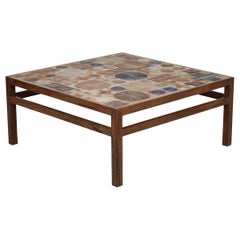 Tue Poulsen Square Coffee Table of Wenge and Tiles by Heltborg Møbler, 1970´s