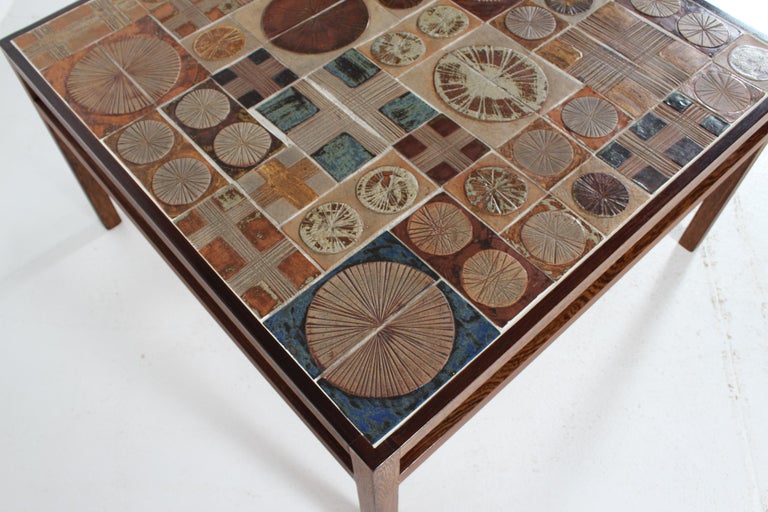 Tue Poulsen Square Tile Topped Coffee Table of Wenge by Erik Wørts