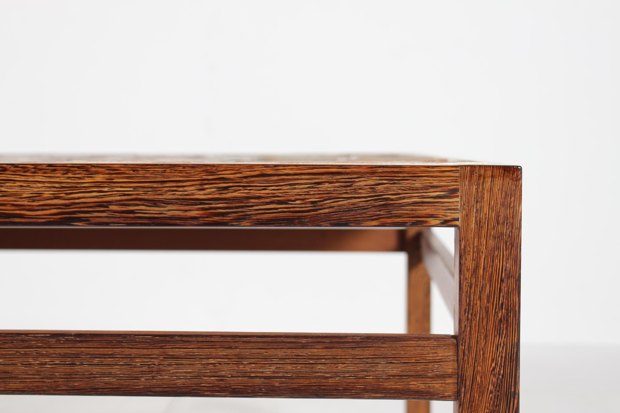Tue Poulsen Couchtisch mit quadratischer Kachelplatte in Wenge by Erik Wørts Danmark 1960s im Angebot 12