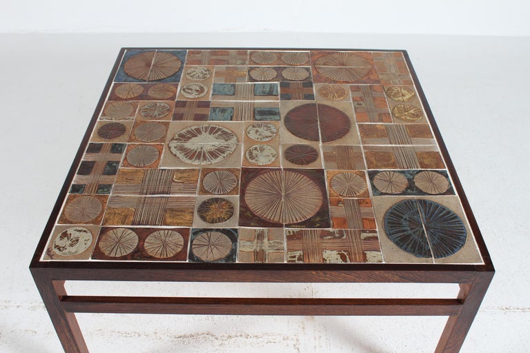 Tue Poulsen Square Tile Topped Coffee Table of Wenge by Erik Wørts