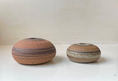 Tue Poulsen Striped Vases in Glazed Stoneware, Danish Modern 1970s