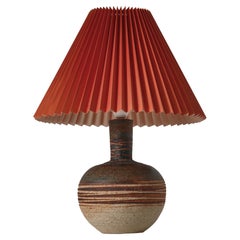 Retro Tue Poulsen Table Lamp Scandinavian Modern Ceramic in Earth Colors, 1960s