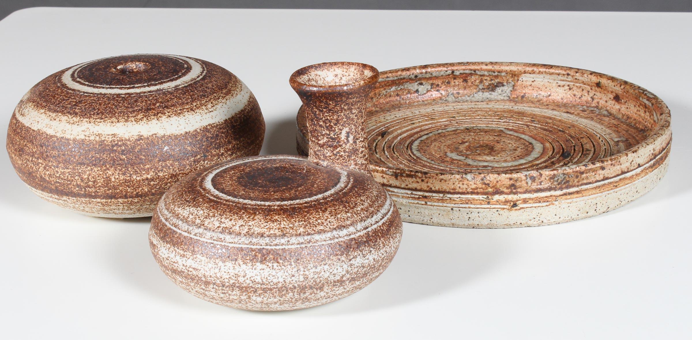 Tue Poulsen two vases and a bowl. Stoneware.
      