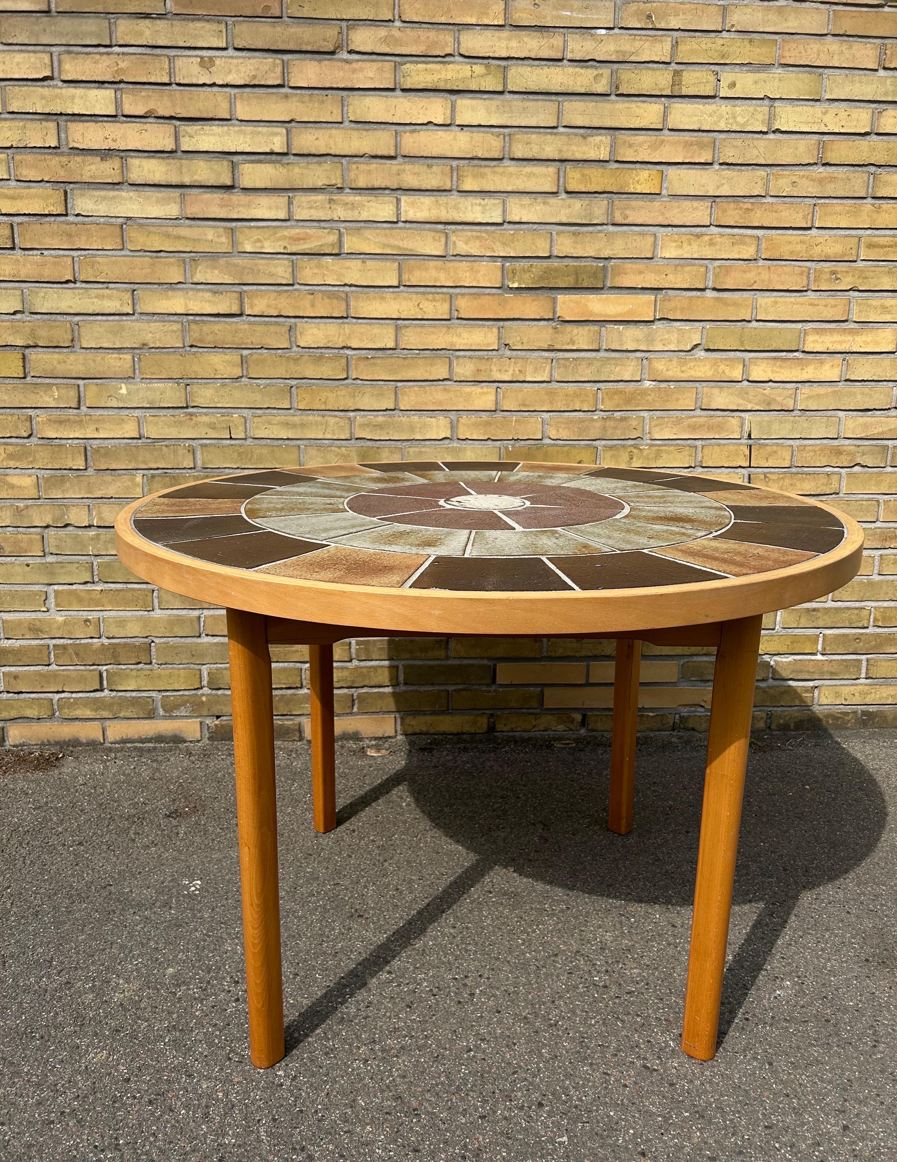 Danish Tue Poulsen Tile Top Dining Table