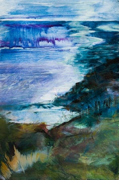 The Antrim Coast, abstract acrylic painting by British artist Tuema Patties 