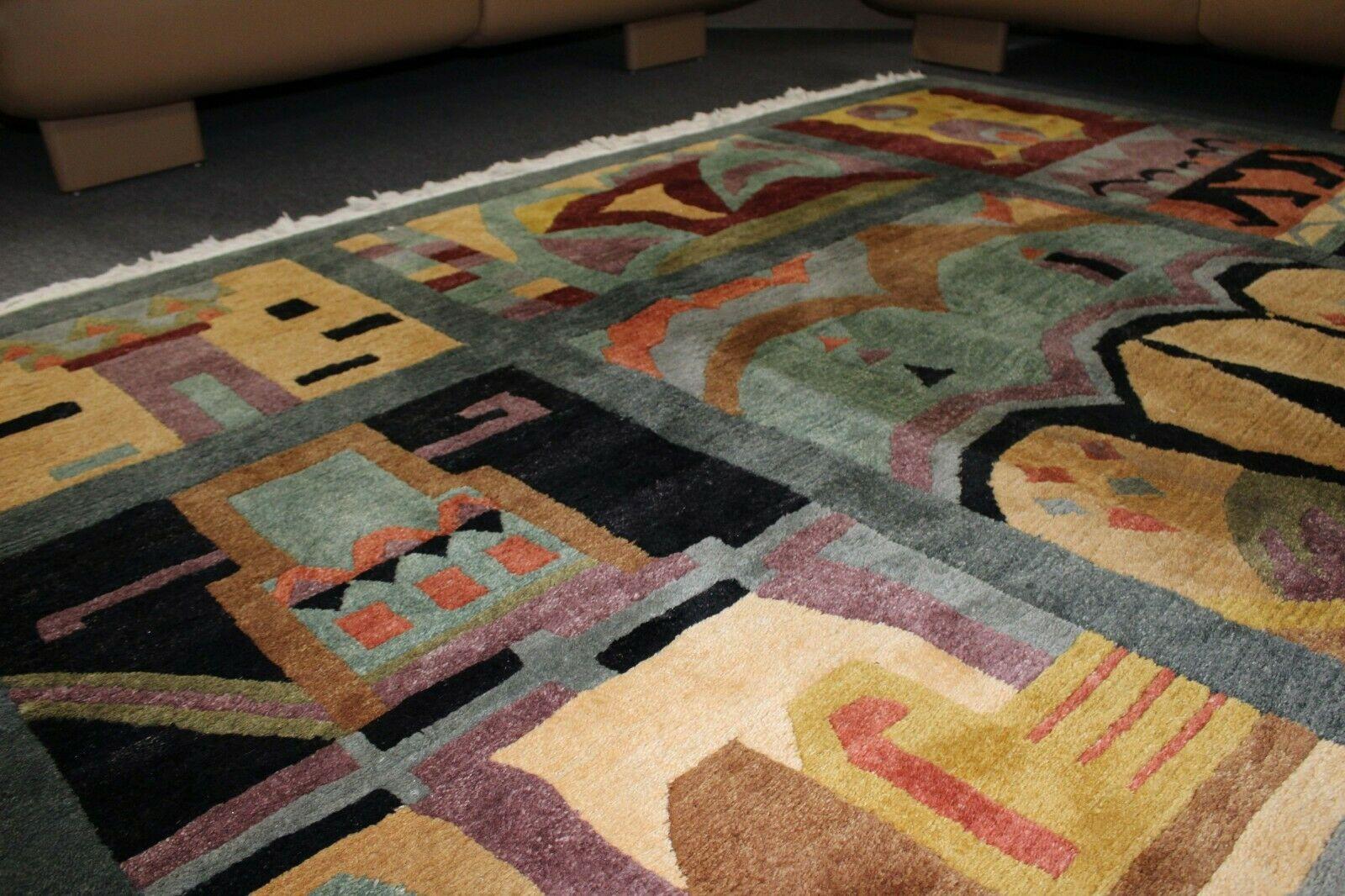 Tufenkian Wool Rug Multicolor Modern Contemporary In Good Condition In Keego Harbor, MI