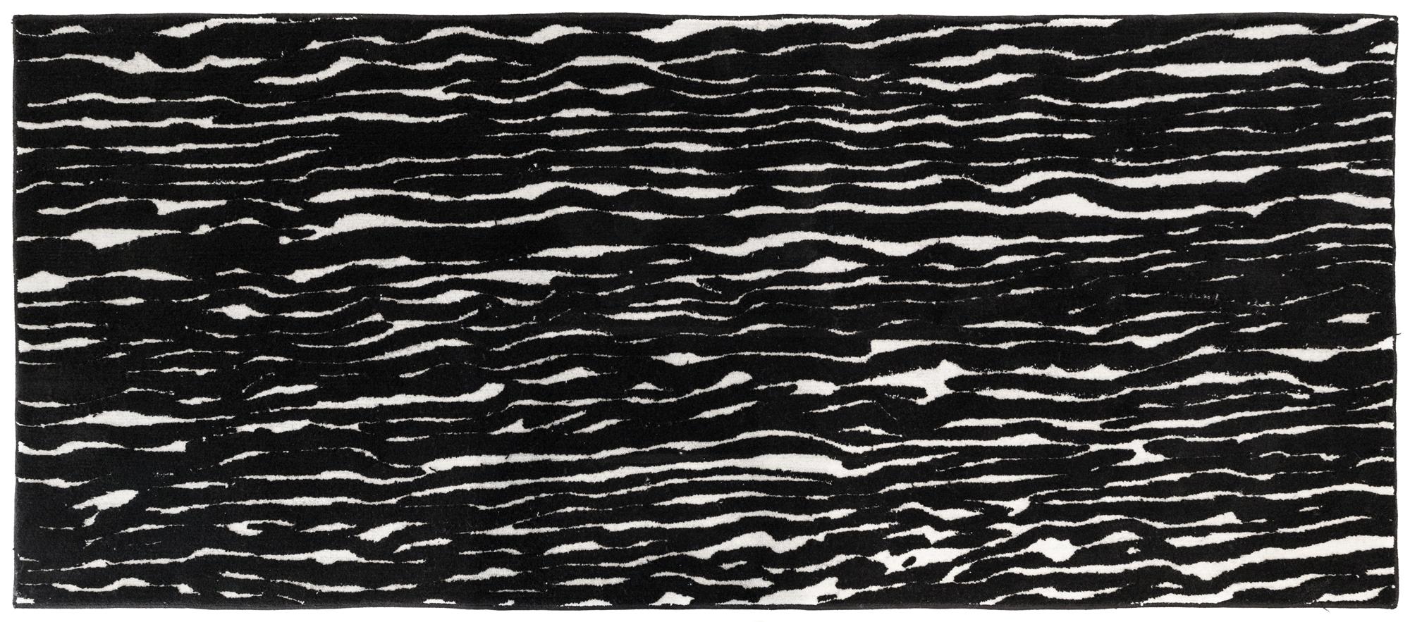 "DALL·E 2023-04-23 11.28.03" Black and white tufted and patterned rug runner
