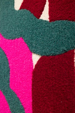 "DALL·E 2023-05-30 07.23.46" Textured, pink, green, red abstract wall-hanging